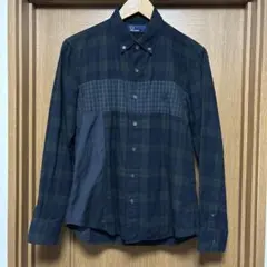 Fred Perry 長袖グリーンチェックシャツ