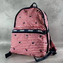 最終価格❣️美品✨LeSportsac レスポ　ボーダー　リュック　赤白　マリン