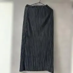 ブラックグレー ストライプ プリーツスカート