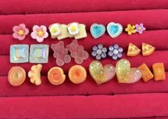 ピアス まとめ売り小さなピアス 12組 ハート フェイクフードA2