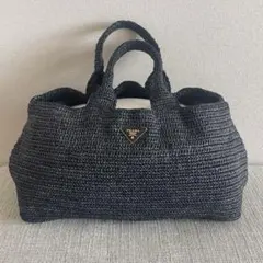 PRADA　プラダ　クロシェトートバッグ　1BG393　カゴ　ラフィア　現行品 PRADA プラダ クロシェトートバッグ1BG393 カゴ ラフィア 現行販売品