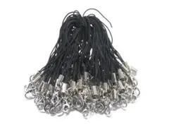 カニカン付　ストラップ　紐　１００本！　ヒモ　ブラック