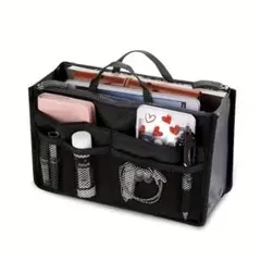 多目的収納ハンドバッグ ブラック