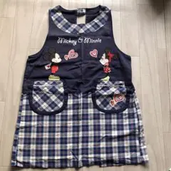 ミッキー＆ミニー エプロン チェック柄