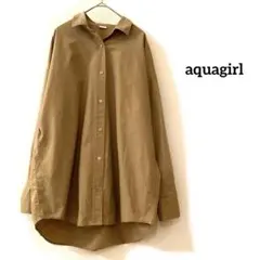 aquagirl 長袖シャツ　シンプル　日本製　コットン モカ系　36