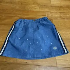デニムブルー フリル付きスカート 130 メゾピアノ