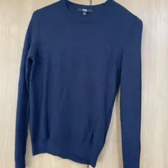 ユニクロ✩.*˚カシミア混 コットンニット ネイビー M レディース
