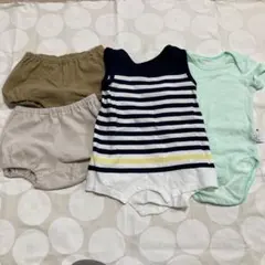 ベビー服 夏服4点セット ロンパースとショーツ