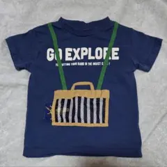 GO EXPLORE 昆虫採集モチーフ 半袖Tシャツ ネイビー110センチのサムネイル