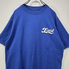 X-girl　半袖　Tシャツ　L　ビッグロゴ　バックプリント　ブルー　リユースのサムネイル
