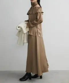 Aunt Marie'sサイズフリー サテンオフショルセットアップ／オケージョン