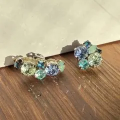青緑系カラーストーンイヤリング