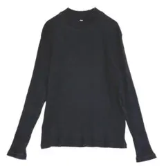 UNIQLO ユニクロ　リブハイネックT カットソー　黒　XL