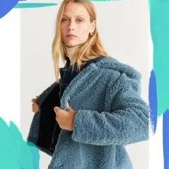 MANGO ボアファージャケットコート XS