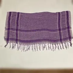 紫と白のチェック柄ストール