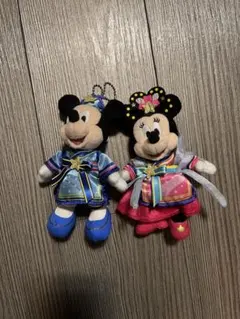 【セット】2014 年　七夕　ミッキー　ミニー　ぬいぐるみバッジ