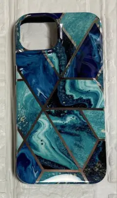 iPhone 13 14 スマホケース TPU 薄型 カバー 大理石 ブルー流砂
