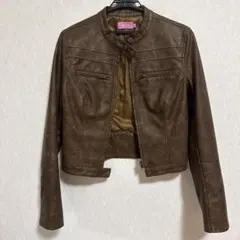美品！23区 希少サイズ 48 5Lレザージャケット ブルゾン ラムレザー 茶