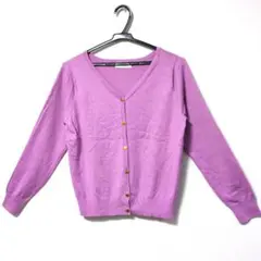 INEDパープル Vネックカーディガン 長袖