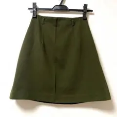 ミニスカート　タイトシルエット　台形　　カーキ色(オリーブグリーン) Sサイズ