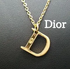 美品✨ディオール、Dロゴ_CD刻印ゴールドレディースネックレス_232