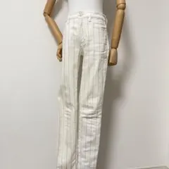 CHANEL シャネル ストライプデニムパンツ 34サイズ ゴールドステッチのサムネイル