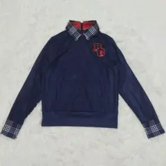 BLUE CRUSH チェック襟 ネイビー 2way 長袖シャツのサムネイル