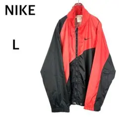 90s 銀タグ NIKE ナイロンジャケット L レッド/ブラック