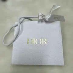 Dior ホワイトショップ袋 リボン付き サイズ13✖️14