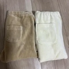 レギンス　110 ユニクロ　コーデュロイライク　ポケット　オフホワイト　ベージュ