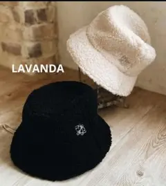 ■美品 LAVANDA ボアバケットハット ブラック
