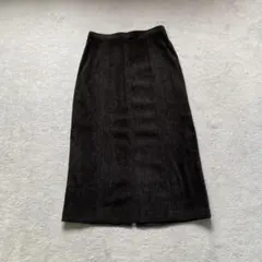 黒 スエード風 タイトスカート スリット入り