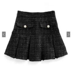 GRL インパン裏地付きラメツイードプリーツミニスカート［at2353］S