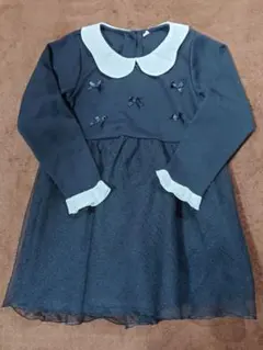 120サイズ 長袖ドレス 白い襟