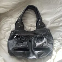 ハートスタッズ バッグ　グレー　 TINA：JOJUN