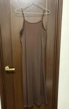 GU リブキャミソールワンピース　ブラウン　Lサイズ