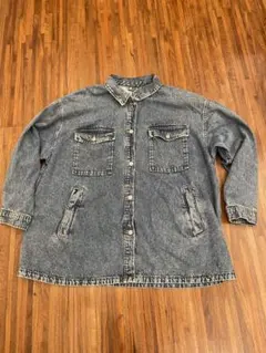 H&M 希少　激レア　霜降り　デニム　シャツ　ボタン　古着　ビンテージ感