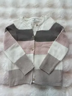 【H&M】キッズ ボーダーニットカーディガン 110-116cm