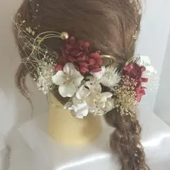 可愛い系】成人式 髪飾りセット＊ドライフラワー 和装 卒業式 赤