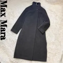 マックスマーラ カシミヤ100% 白タグ ロングコート 黒 44 | Mercari