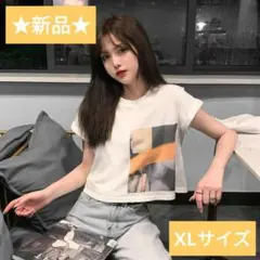 【新品★】 トレンド Tシャツ ストリートカルチャー アースカラー　ホワイト