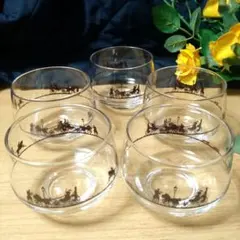 昭和レトロ　Royal harmony　馬車柄　冷茶グラス　5個セット