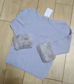 新品 アプワイザーリッシェ 袖ファー ニット