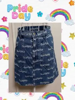Candy Stripper ロゴプリント デニムミニスカートのサムネイル