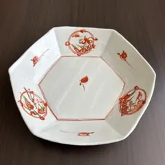 和光 WAKO 赤絵 六角皿 約21cm 和食器 未使用のサムネイル