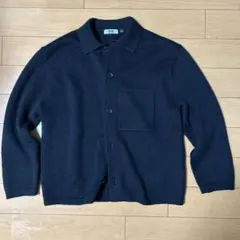 ユニクロU ニットオーバーシャツジャケット　ブラック　黒　s