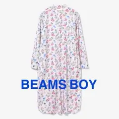 リバティスタンドカラーロングスリーブワンピース ホワイト ビームスボーイ