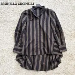 ブルネロクチネリ モニーレ シルク混 イタリア製 ストライプ ブラウスのサムネイル