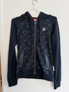 【人気】PUMA プーマ 総柄 フルジップパーカー カモフラ メンズ M 黒
