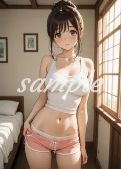 q-57[4K 高画質] A4 ポスター 美少女 美女 かわいい イラスト お尻
